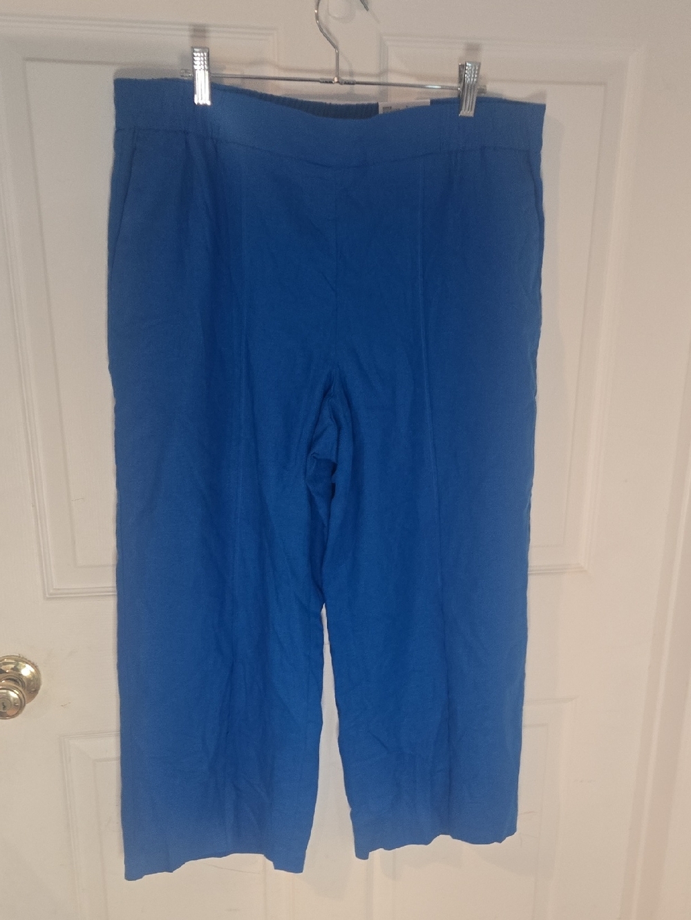 Nine West Cobalt Blue Elastic Waist Wide-Leg Pants